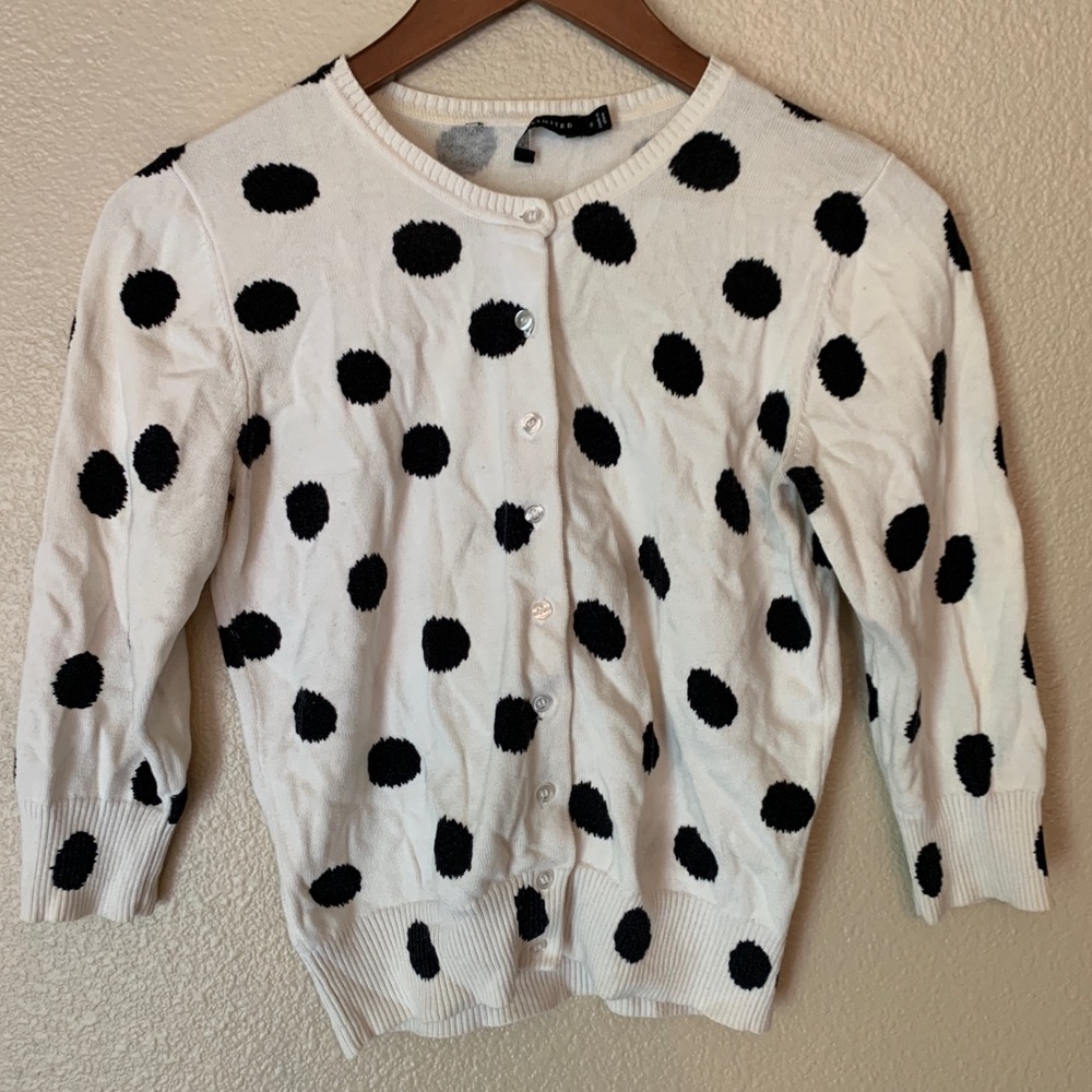 The Limited brand polka dot 1/2 sleeve cardigan